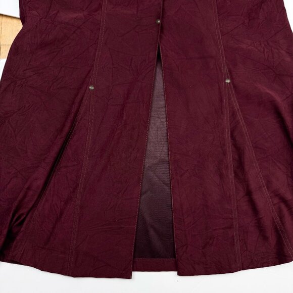 MARIE_CLAIRE Western A-line Buttoned Cottagecore Burgundy Flared Maxi Skirt‎ L - Picture 7 of 8